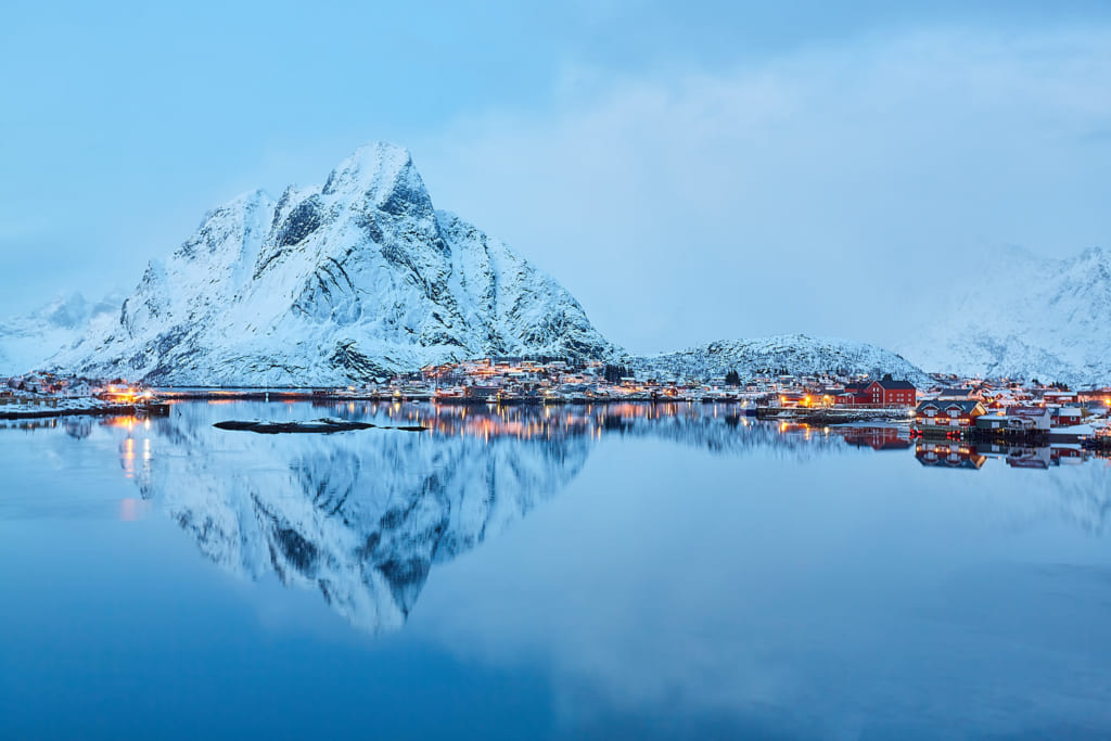 ©Johny Goerend "This is Reine, and the mountain is called Olstinden, during the very long blue hour."